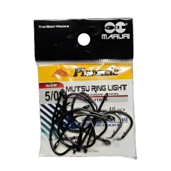 ANZOL PINNACLE MUTSU RING LIGHT (CIRCLE HOOK) 5/0 CARTELA C/10PCS